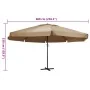 Sombrilla de jardín con palo de aluminio taupe 600 cm de , Sombrillas - Ref: Foro24-47373, Precio: 260,40 €, Descuento: -5%%