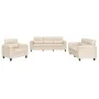 Juego de sofás con cojines 3 piezas tela microfibra beige by , Sofas - Ref: Foro24-3202295, Price: 771,59 €, Discount: -5%%