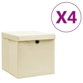 Cajas de almacenaje con tapas 4 uds crema 28x28x28 cm von , Aufbewahrungskörbe - Ref: Foro24-325216, Preis: 28,06 €, Rabatt: ...