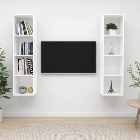 Muebles de salón de pared 2 piezas madera de ingeniería blanco by , TV Furniture - Ref: Foro24-3079862, Price: 114,04 €, Disc...