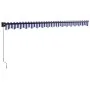 Toldo retráctil aluminio y tela azul y blanco 4x3 m | Foro24.es | Tu tienda online para hogar, jardín y más Foro24.es