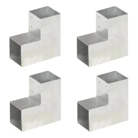 Conectores de postes en L 4 uds metal galvanizado 101x101 mm de , Postes de cerca - Ref: Foro24-145478, Precio: 57,85 €, Desc...