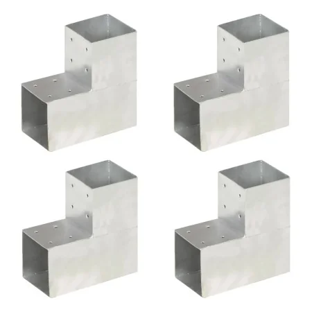 Conectores de postes en L 4 uds metal galvanizado 101x101 mm de , Postes de cerca - Ref: Foro24-145478, Precio: 60,29 €, Desc...
