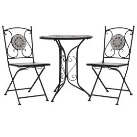 Set mesa y sillas bistró mosaico 3 pzas baldosa cerámica gris de , Conjuntos de jardín - Ref: Foro24-279690, Precio: 260,32 €...
