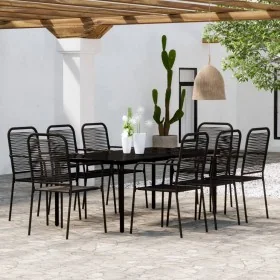 Juego de comedor de jardín 9 piezas negro de , Conjuntos de jardín - Ref: Foro24-3099142, Precio: 612,26 €, Descuento: -5%%
