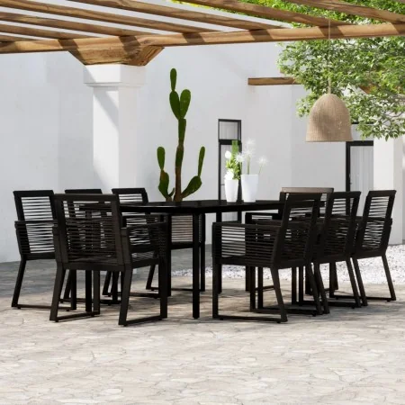Juego de comedor de jardín 9 piezas negro de , Conjuntos de jardín - Ref: Foro24-3099154, Precio: 871,79 €, Descuento: -5%%