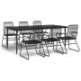Juego de comedor para jardín 7 piezas ratán PVC negro by , Garden sets - Ref: Foro24-3099219, Price: 494,12 €, Discount: -5%%