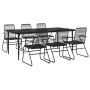 Juego de comedor para jardín 7 piezas ratán PVC negro by , Garden sets - Ref: Foro24-3099219, Price: 494,12 €, Discount: -5%%