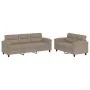 Juego de sofás con cojines 2 piezas tela microfibra taupe von , Sofas - Ref: Foro24-3202338, Preis: 601,37 €, Rabatt: -5%%