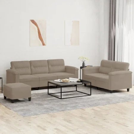Juego de sofás con cojines 3 piezas tela microfibra gris taupe von , Sofas - Ref: Foro24-3202344, Preis: 622,25 €, Rabatt: -5%%