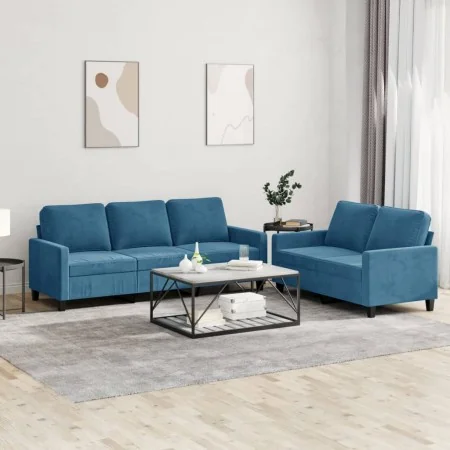 Juego de sofás con cojines 2 piezas terciopelo azul | Foro24.es | Tu tienda online para hogar, jardín y más Foro24.es