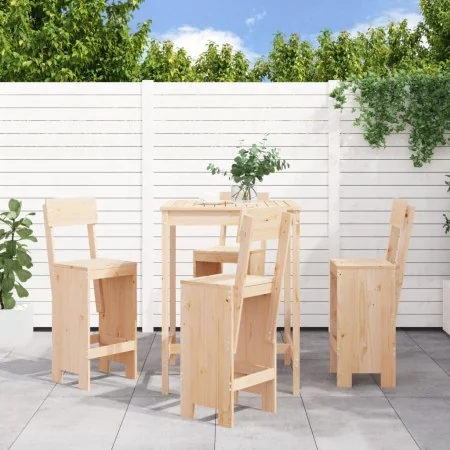 Set de mesa y taburetes altos jardín 5 pzas madera maciza pino by , Garden sets - Ref: Foro24-3157799, Price: 298,41 €, Disco...