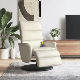 Sillón reclinable masaje con reposapiés cuero