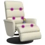 Sillón reclinable masaje con reposapiés cuero sintético crema | Foro24.es | Tu tienda online para hogar, jardín y más Foro24.es