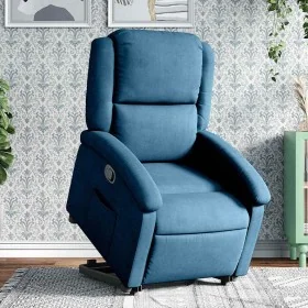 Sillón reclinable elevable de terciopelo azul by , Armchairs - Ref: Foro24-3204310, Price: 317,35 €, Discount: -5%%