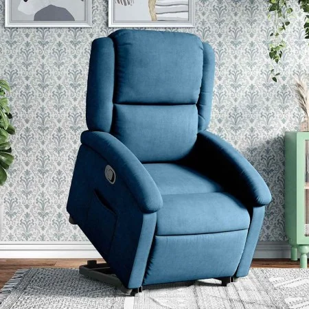 Sillón reclinable elevable de terciopelo azul by , Armchairs - Ref: Foro24-3204310, Price: 317,35 €, Discount: -5%%