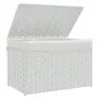 Cesto ropa sucia con tapa ratán sintético blanco 55,5x35x34 cm by , Laundry baskets - Ref: Foro24-372053, Price: 60,58 €, Dis...