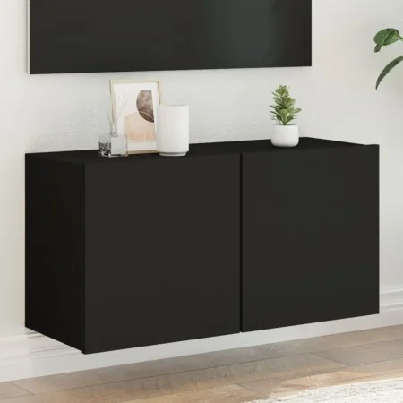 Mueble para TV de pared negro 80x30x41 cm by , TV Furniture - Ref: Foro24-836954, Price: 52,82 €, Discount: -5%%