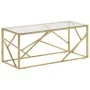 Mesa de centro dorada acero inoxidable y vidrio templado | Foro24.es | Tu tienda online para hogar, jardín y más Foro24.es