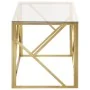 Mesa de centro dorada acero inoxidable y vidrio templado | Foro24.es | Tu tienda online para hogar, jardín y más Foro24.es