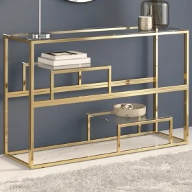 Mesa consola acero inoxidable dorado y vidrio templado von , Konsolentische - Ref: Foro24-350002, Preis: 216,49 €, Rabatt: -5%%
