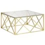 Mesa de centro dorada acero inoxidable y vidrio templado | Foro24.es | Tu tienda online para hogar, jardín y más Foro24.es