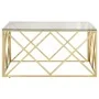 Mesa de centro dorada acero inoxidable y vidrio templado | Foro24.es | Tu tienda online para hogar, jardín y más Foro24.es
