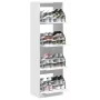 Mueble zapatero con 4 cajones abatibles blanco 60x42x204 cm von , Schuhregale und Schuhorganisatoren - Ref: Foro24-3214392, P...