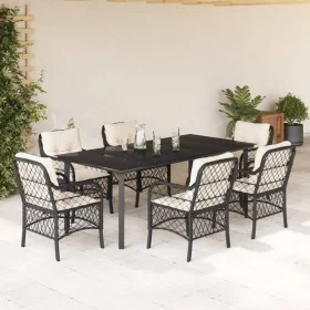 Comprar Set de comedor de jardín 7 pzas y cojines