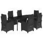 Set de comedor de jardín 7 pzas y cojines ratán sintético negro von , Gartensets - Ref: Foro24-3212972, Preis: 1,00 €, Rabatt...
