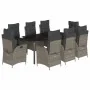 Set comedor jardín 9 pzas y cojines ratán sintético gris by , Garden sets - Ref: Foro24-3213232, Price: 1,00 €, Discount: -5%%