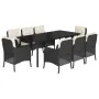Set de comedor de jardín 9 pzas y cojines ratán sintético negro von , Gartensets - Ref: Foro24-3211919, Preis: 973,07 €, Raba...