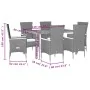 Set de comedor de jardín 7 pzas y cojines ratán sintético negro by , Garden sets - Ref: Foro24-3277512, Price: 684,07 €, Disc...