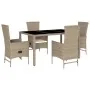 Set comedor de jardín 5 pzas con cojines ratán sintético beige von , Gartensets - Ref: Foro24-3277573, Preis: 524,61 €, Rabat...