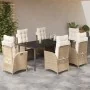 Set comedor de jardín 7 pzas con cojines ratán sintético beige von , Gartensets - Ref: Foro24-3213251, Preis: 1,00 €, Rabatt:...