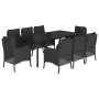 Set de comedor de jardín 9 pzas y cojines ratán sintético negro by , Garden sets - Ref: Foro24-3211933, Price: 988,50 €, Disc...