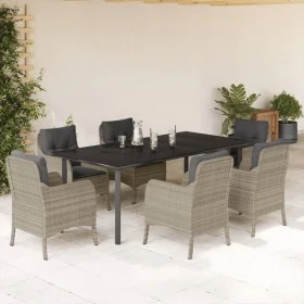 Set comedor jardín 7 pzas y cojines ratán sintético gris claro von , Gartensets - Ref: Foro24-3212002, Preis: 799,53 €, Rabat...
