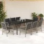 Set comedor de jardín 9 pzas cojines ratán sintético gris claro de , Conjuntos de jardín - Ref: Foro24-3212179, Precio: 1,00 ...