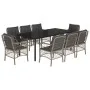 Set comedor de jardín 9 pzas cojines ratán sintético gris claro de , Conjuntos de jardín - Ref: Foro24-3212179, Precio: 1,00 ...