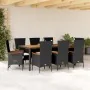 Set de comedor de jardín 9 pzas y cojines ratán sintético negro von , Gartensets - Ref: Foro24-3277519, Preis: 905,61 €, Raba...
