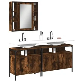 Set de muebles baño 3 pzas madera contrachapada roble ahumado by , Bathroom furniture - Ref: Foro24-3214727, Price: 161,46 €,...