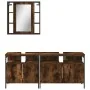 Set de muebles baño 3 pzas madera contrachapada roble ahumado by , Bathroom furniture - Ref: Foro24-3214727, Price: 161,46 €,...