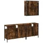 Set de muebles baño 3 pzas madera contrachapada roble ahumado by , Bathroom furniture - Ref: Foro24-3214727, Price: 161,46 €,...