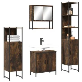 Set de muebles baño 4 pzas madera contrachapada