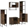 Set de muebles baño 4 pzas madera contrachapada roble ahumado by , Bathroom furniture - Ref: Foro24-3214712, Price: 244,52 €,...