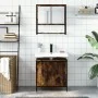 Set de muebles baño 2 pzas madera contrachapada roble ahumado | Foro24.es | Tu tienda online para hogar, jardín y más Foro24.es