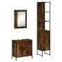 Set de muebles baño 3 pzas madera contrachapada roble ahumado by , Bathroom furniture - Ref: Foro24-3214802, Price: 172,88 €,...