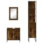 Set de muebles baño 3 pzas madera contrachapada roble ahumado by , Bathroom furniture - Ref: Foro24-3214802, Price: 172,88 €,...