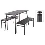 ProGarden Juego de mesa y banco de jardín de 3 piezas acero gris | Foro24.es | Tu tienda online para hogar, jardín y más Foro24.es