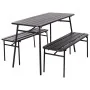 ProGarden Juego de mesa y banco de jardín de 3 piezas acero gris | Foro24.es | Tu tienda online para hogar, jardín y más Foro24.es